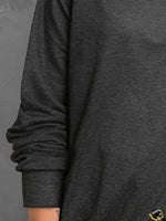 Solid Color Round Neck Long Sleeves Sweatshirt