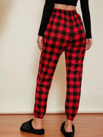 Plaid Casual Jersey Sweatpants
