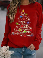 Christmas Print Crew Neck Long Sleeves Sweatshirt
