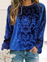 Ethnic Style Print Round Neck Long Sleeves Sweatshirt