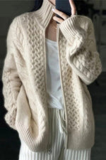 Stand Collar Regular Fit Sweater Coat