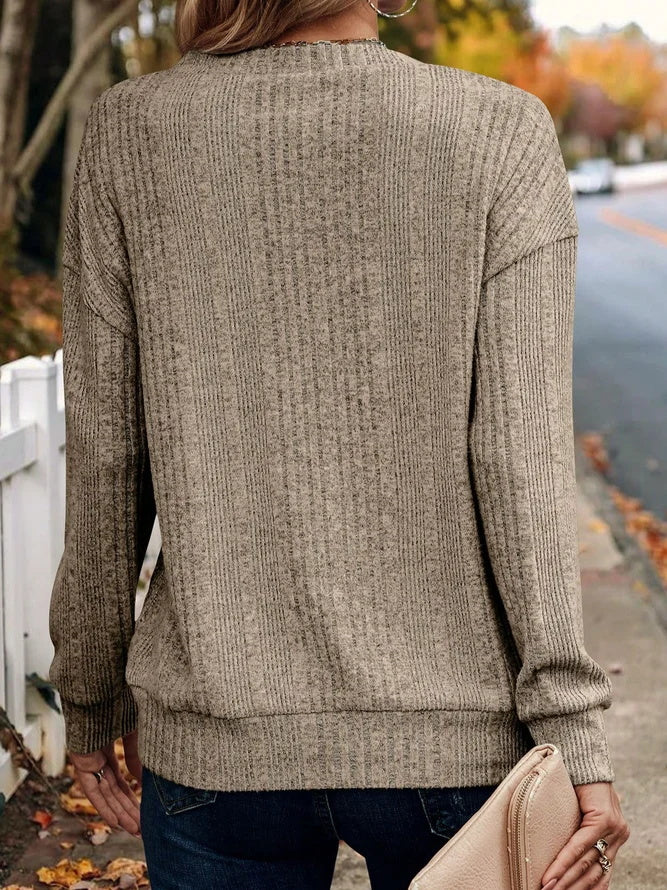 V Neck Plain Casual Shirt