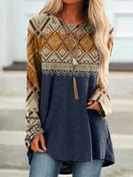 Jersey Ethnic Geometry Casual Sweatshirt