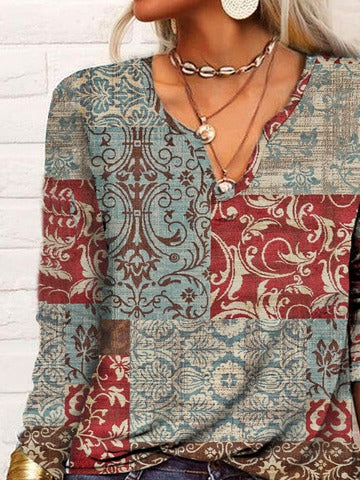 Casual Long Sleeve V neck Sweatshirt