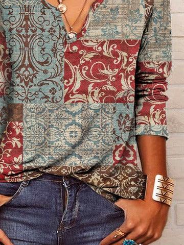 Casual Long Sleeve V neck Sweatshirt