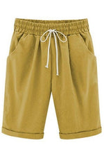 Plain with Pockets Sashes Holiday Loose Shorts (9 Colors)