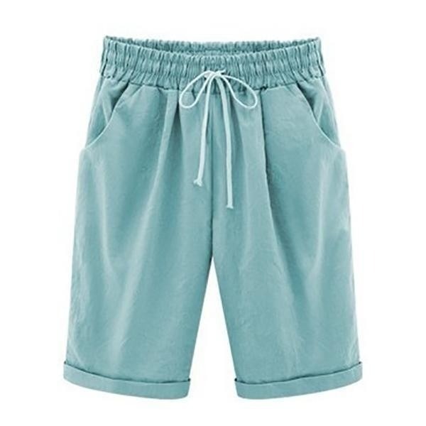 Plain with Pockets Sashes Holiday Loose Shorts (9 Colors)