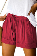 Solid Color with Pockets Summer Casual Shorts