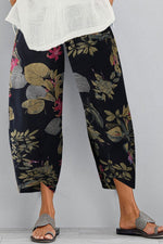 Floral Print with Pockets Casual Pants