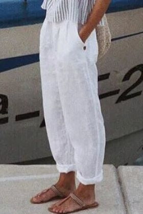 Solid Color with Pockets Casual Loose Pants