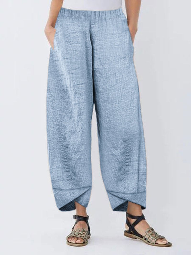 Women's Solid Color with Pockets Casual Loose Pants