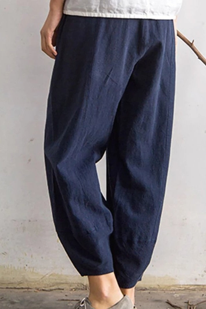 Women's Solid Color with Pockets Casual Loose Pants