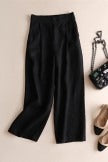 Women's Solid Color with Pockets Casual Straight Leg Pants