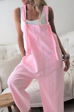 Women's Solid Color with Pockets Casual Wide Leg Jumpsuit