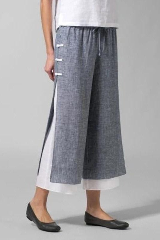 Women's Solid Color Layered Casual Plus Size Pants