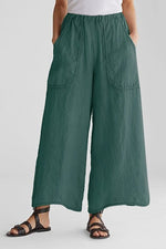 Women's Solid Color with Pockets Casual Wide Leg Pants