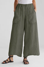 Women's Solid Color with Pockets Casual Wide Leg Pants
