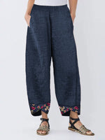 Women's Floral Print Patchwork Loose Pants