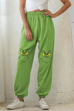 Women's Grinch Print Casual Loose Pants
