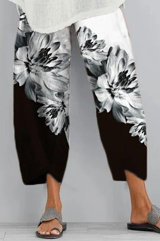Women's Floral Print Casual with Pockets Pants