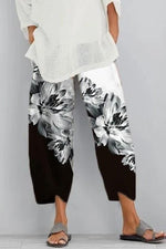 Women's Floral Print Casual with Pockets Pants