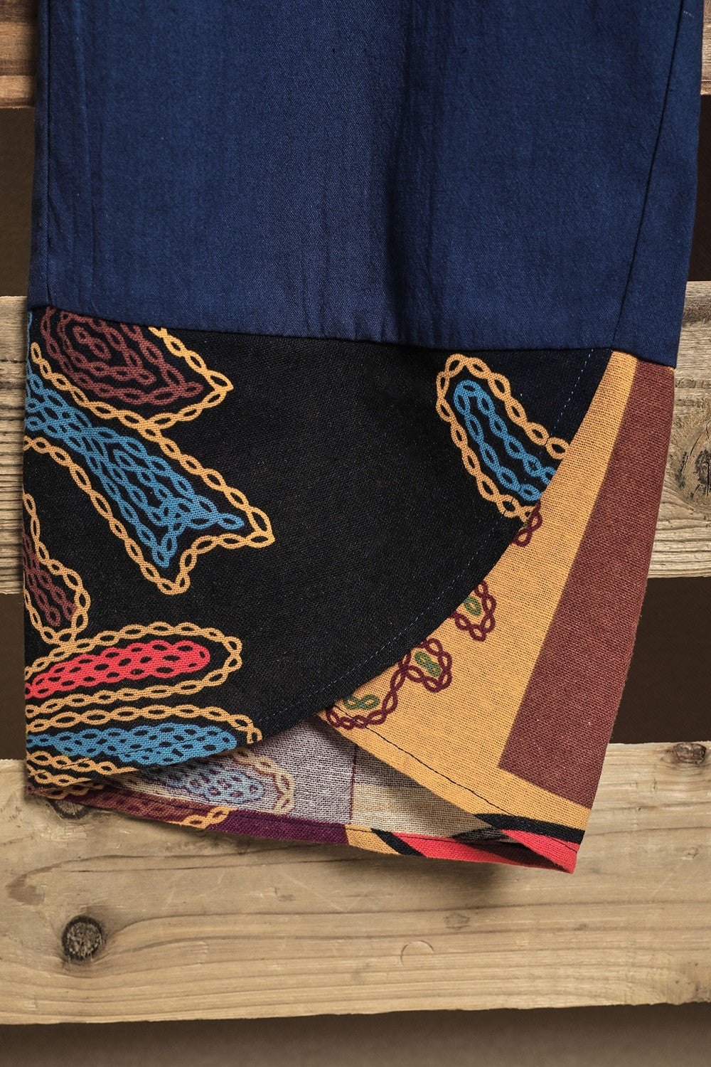 Abstract Patchwork with Pockets Loose Pants