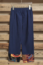 Abstract Patchwork with Pockets Loose Pants