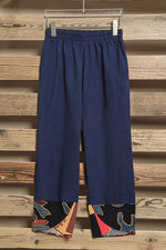 Abstract Patchwork with Pockets Loose Pants