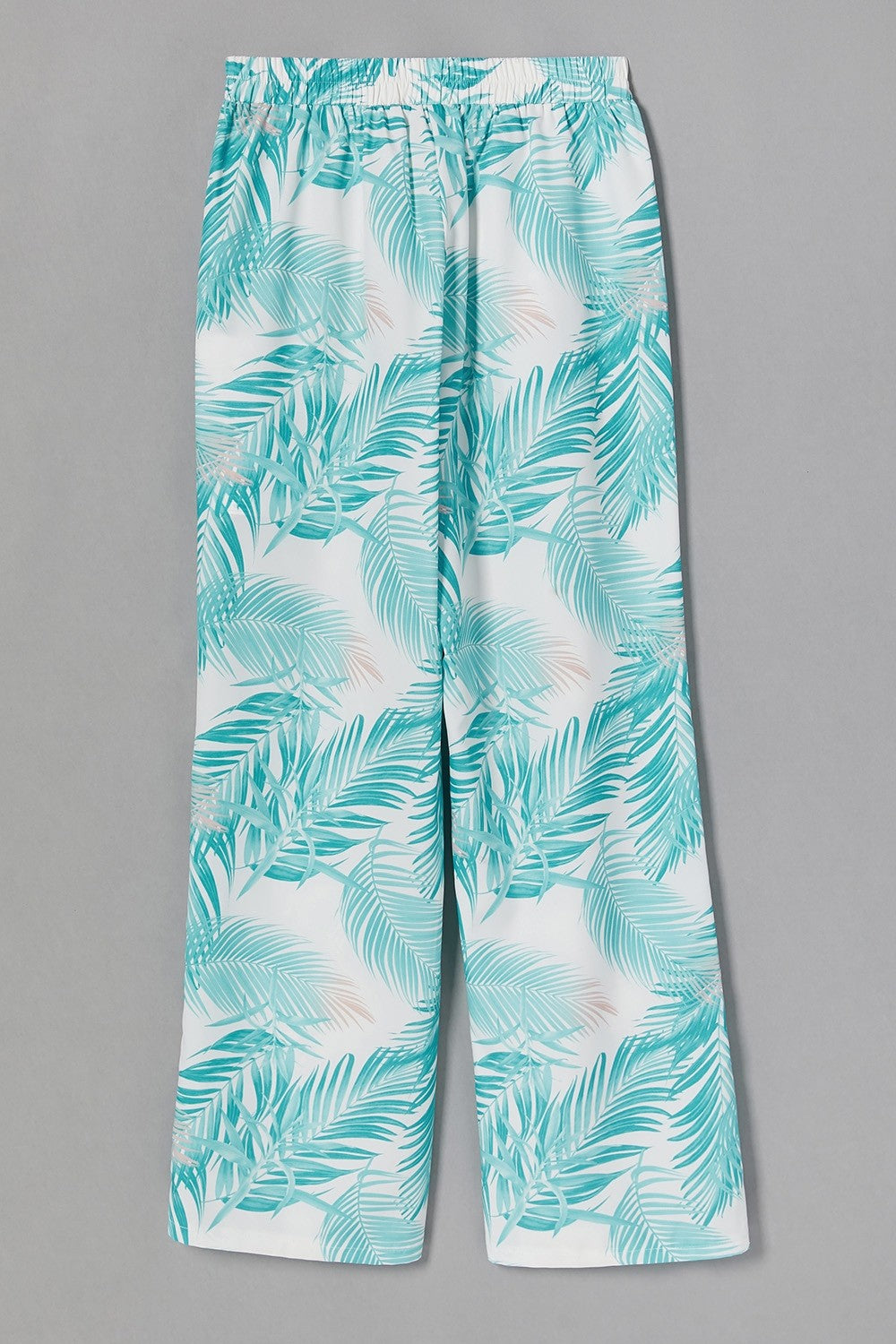 Leaf Print Buttons Casual Pants