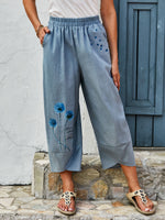 Dandelion Print with Pockets Casual Pants