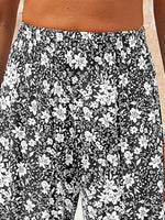 Floral Print with Pockets Elastic Waist Pants
