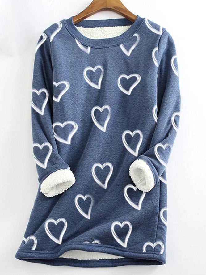 Heart/Cordate Print Casual Regular Fit Thermal Underwear