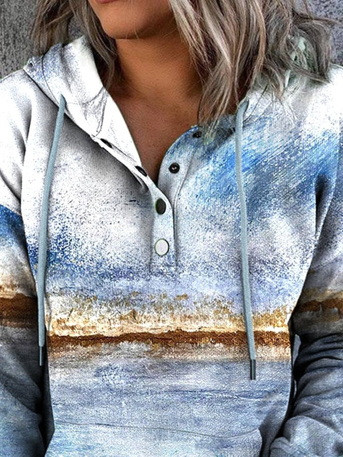 Abstract Graphic Print Casual Shift Hoodie Sweatshirt