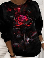 Loose Casual Floral Print Sweatshirt