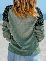 V Neck Jacquard Loose Casual Shirt