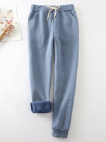 Solid Color with Pockets Casual Thermal Pants