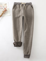 Solid Color with Pockets Casual Thermal Pants