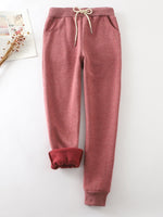 Solid Color with Pockets Casual Thermal Pants