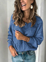 Solid Color Casual Crew Neck Long Sleeves Sweater