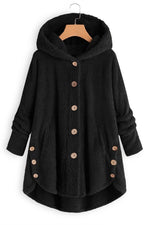 Solid Color Buttons Hooded Long Sleeves Warm Coat