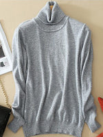 Solid Color Casual High Neck Long Sleeves Sweater