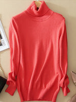 Solid Color Casual High Neck Long Sleeves Sweater