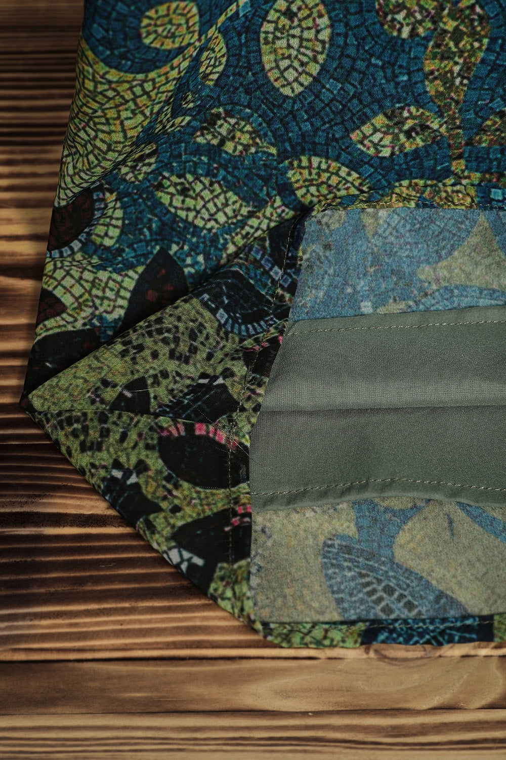 Leaf Print Round Neck Half Sleeves Blouse