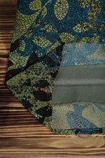 Leaf Print Round Neck Half Sleeves Blouse