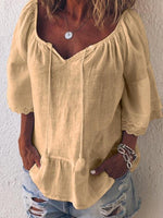 Women's Lace Pullover Casual 3/4 Sleeves Blouse