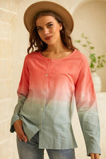 Plain Casual Round Neck Long Sleeves Blouse