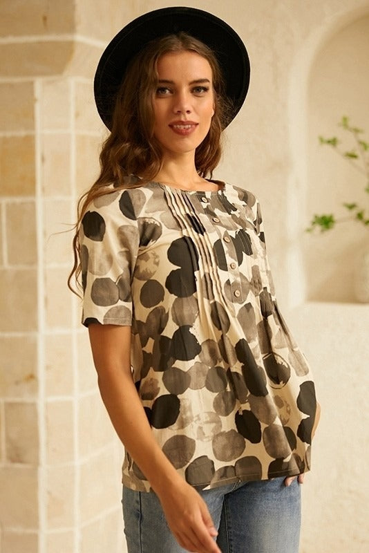 Tie-dye Vintage Round Neck Short Sleeves T-shirt