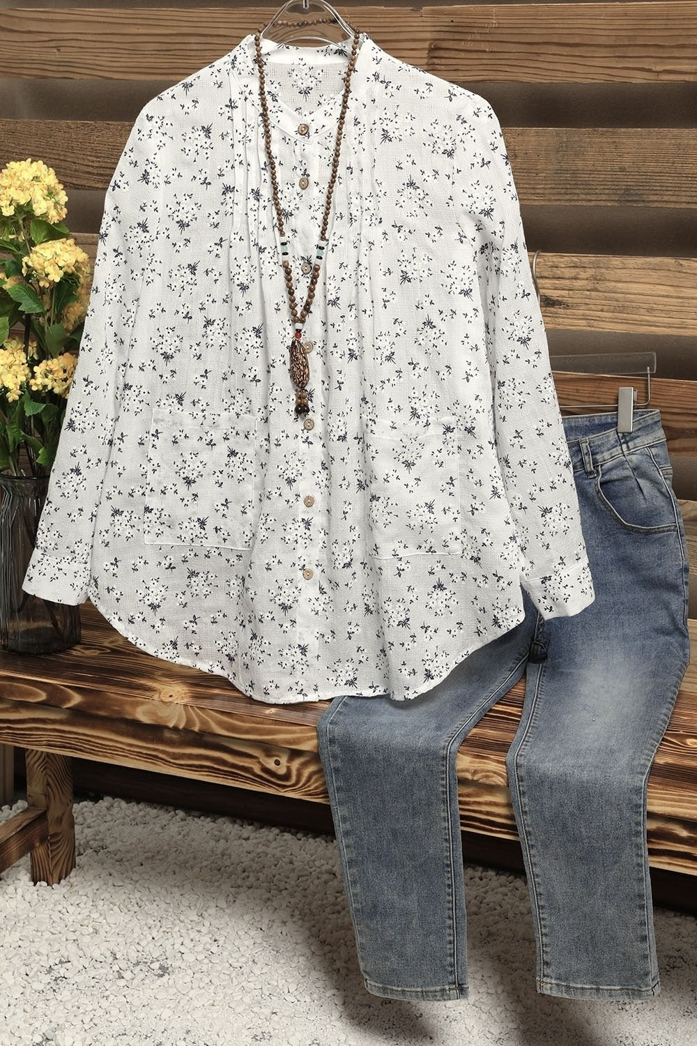 Women's Floral Regular Print Long Sleeves Blouse