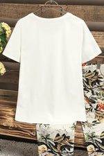 Solid Color Casual Scoop Neck Short Sleeves T-shirt