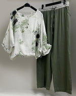 Floral Print Casual Long Sleeves Two Piece Set